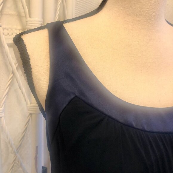 Anne Klein Dark Navy Flowy Cocktail Dress Ribbon Tie Back Scoop Neck Size 6 - Picture 6 of 17